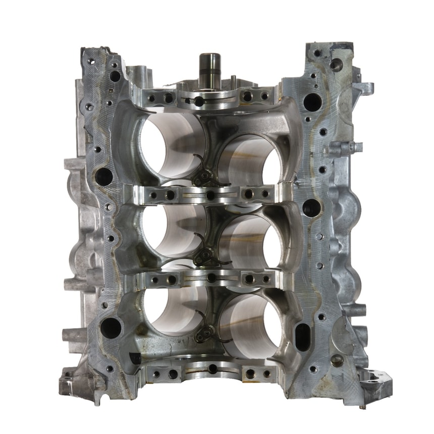 Engine block pulled from a taxi engine using Pennzoil Ultra Platinum for 193,121 kilometers with a 10,000 ODI.