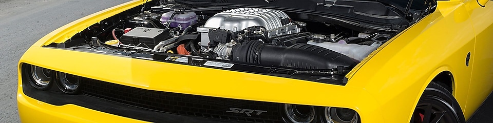 Dodge Hellcat with hood up
