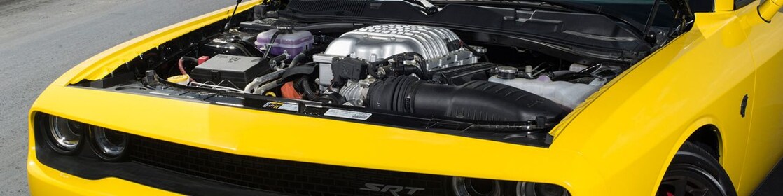 Dodge Hellcat with hood up