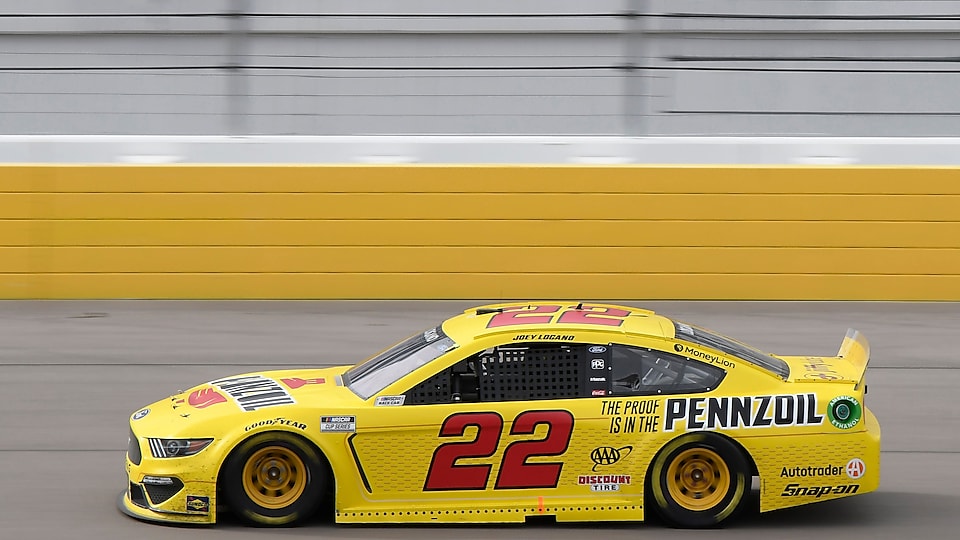 Joey Logano leads the pack