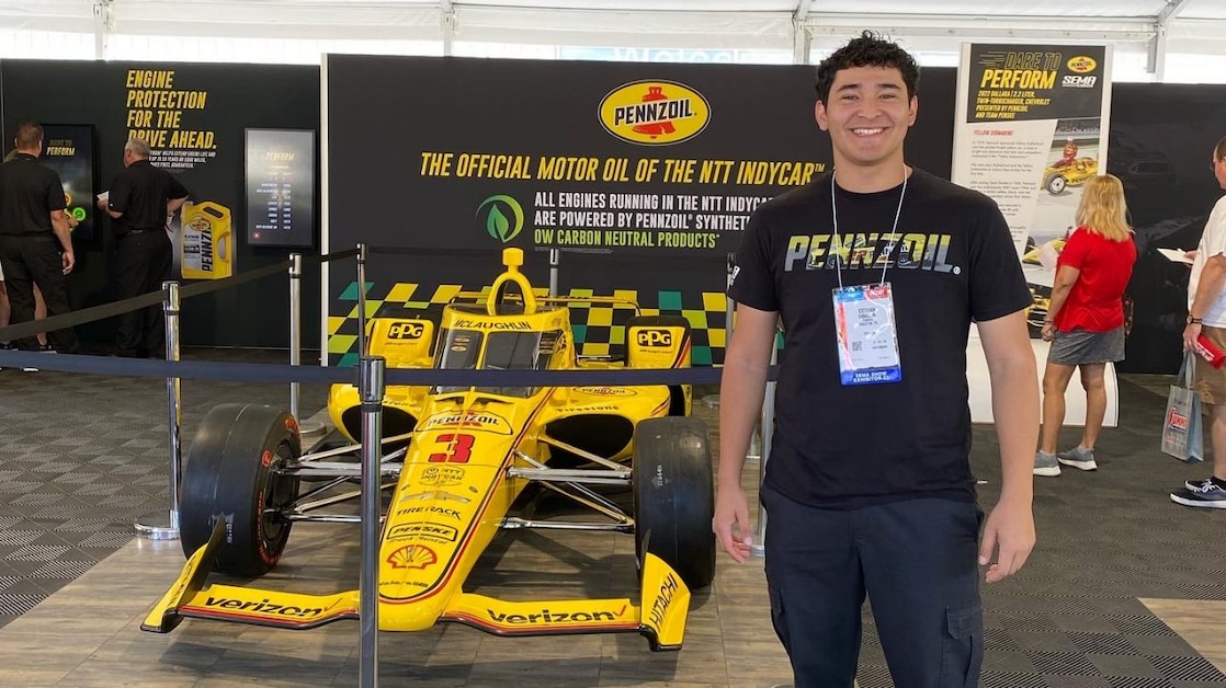 Estevan with the Yellow Submarine at SEMA 2022