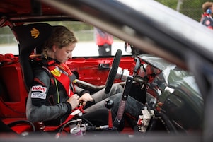 A person in a race car