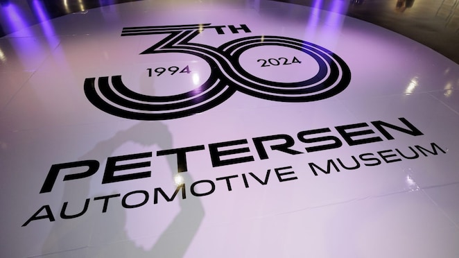 Petersen Automotive Museum 30 anniversary logo