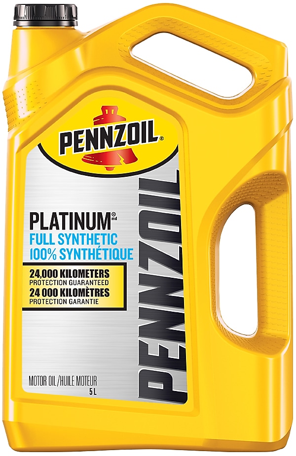 Bottle of pennzoil platinum motor oil