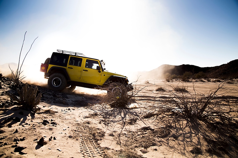 car in desert