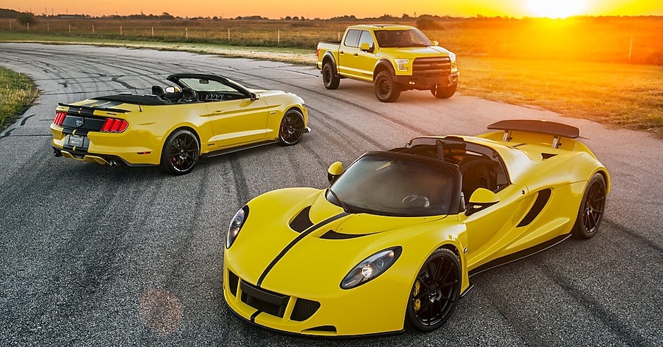 Three Hennessey vehicles 