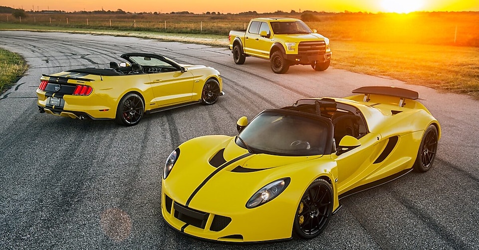 Three Hennessey vehicles