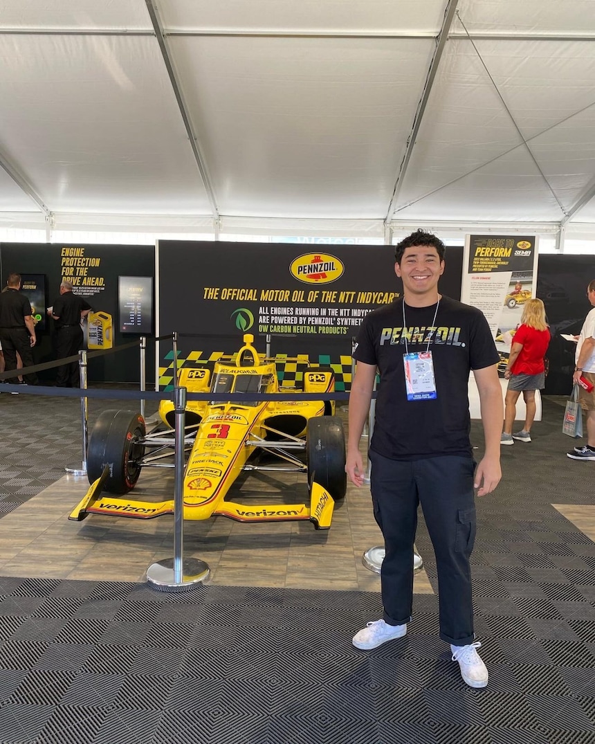 Estevan with the Yellow Submarine at SEMA 2022