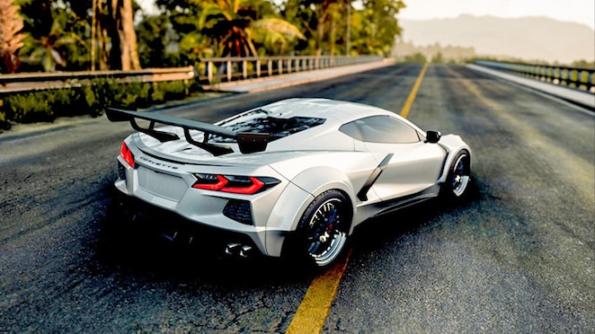 Video games play a large role in the vision behind real-life cars, like this silver corvette, built by JackUltraMotive.