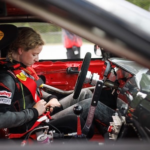 A person in a race car