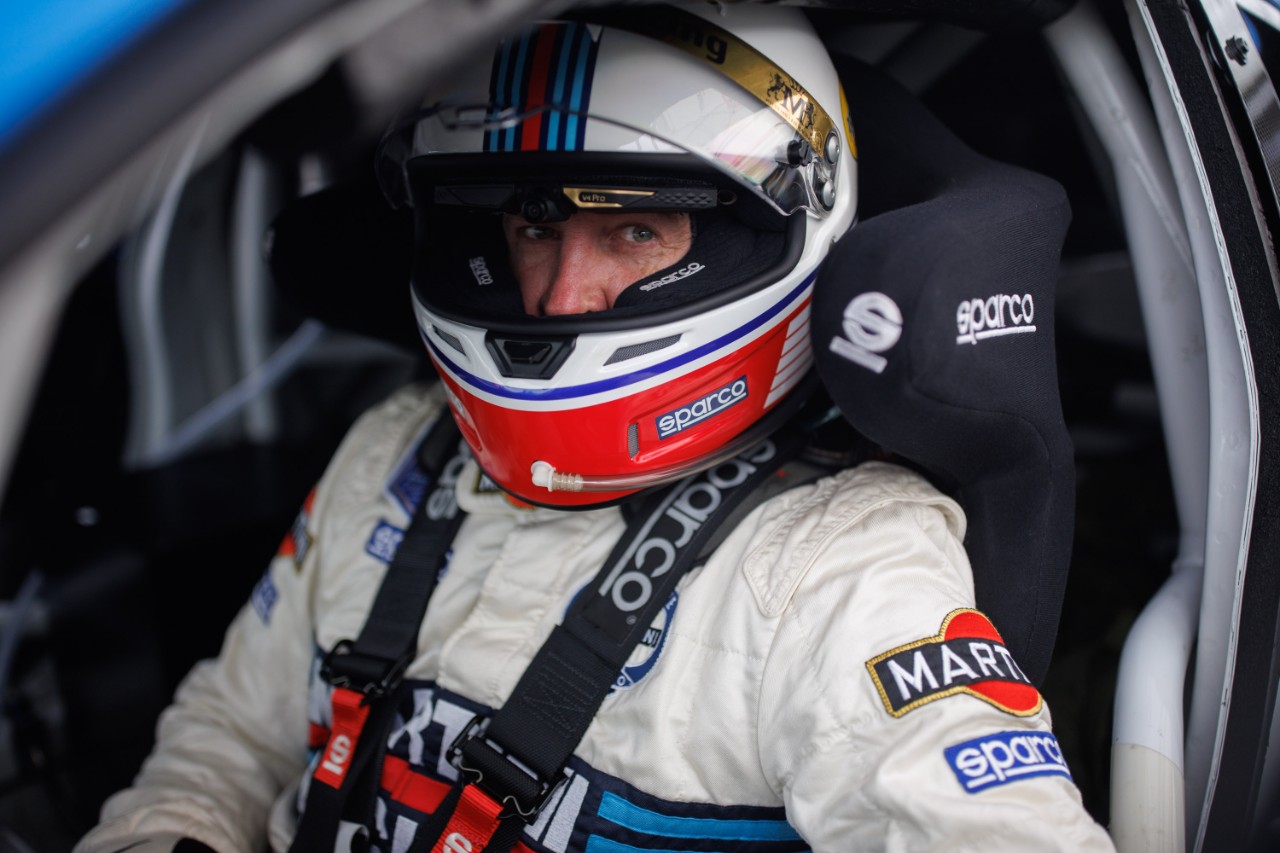 A person in a race car