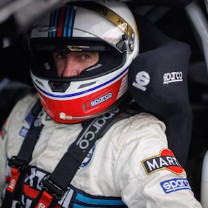 A person in a race car