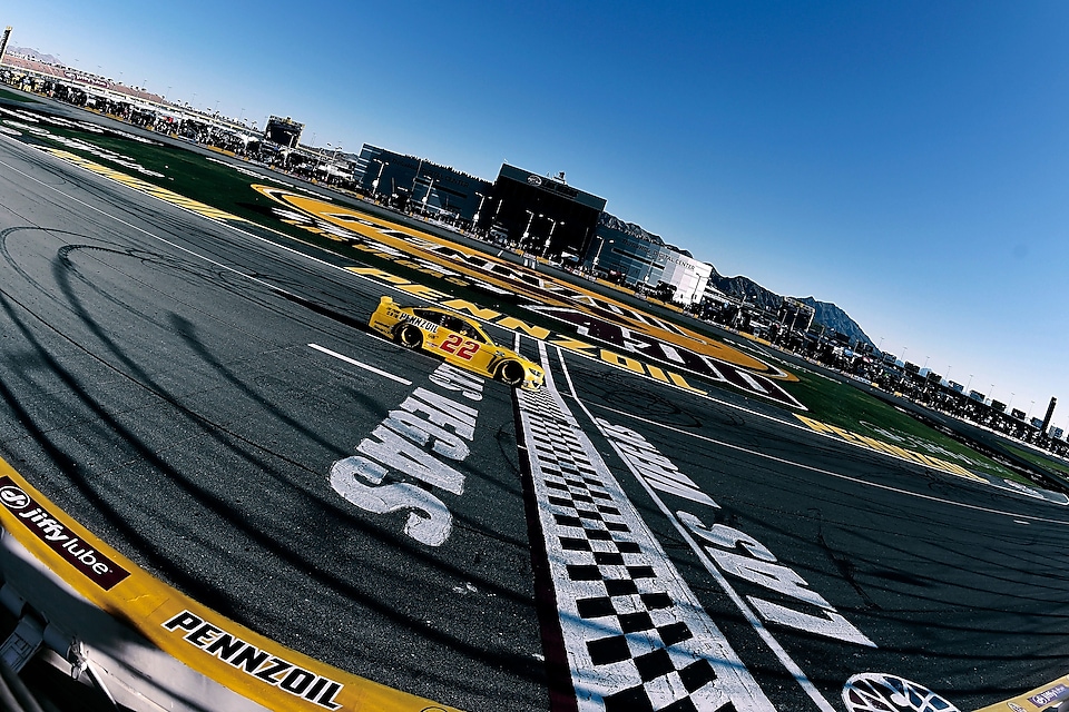 Joey Logano leads the pack