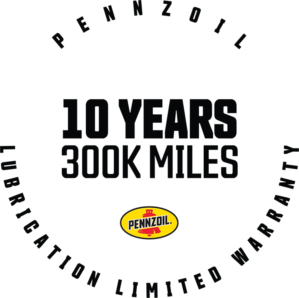 “Pennzoil features a 10 year / 300,000 mile lubrication limited warranty”