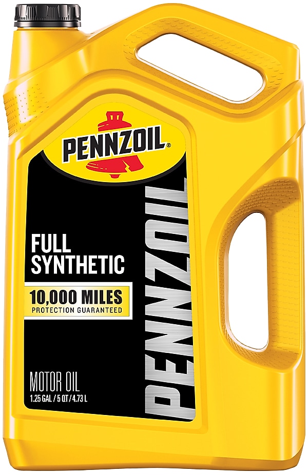 Bottle of pennzoil full synthetic motor oil