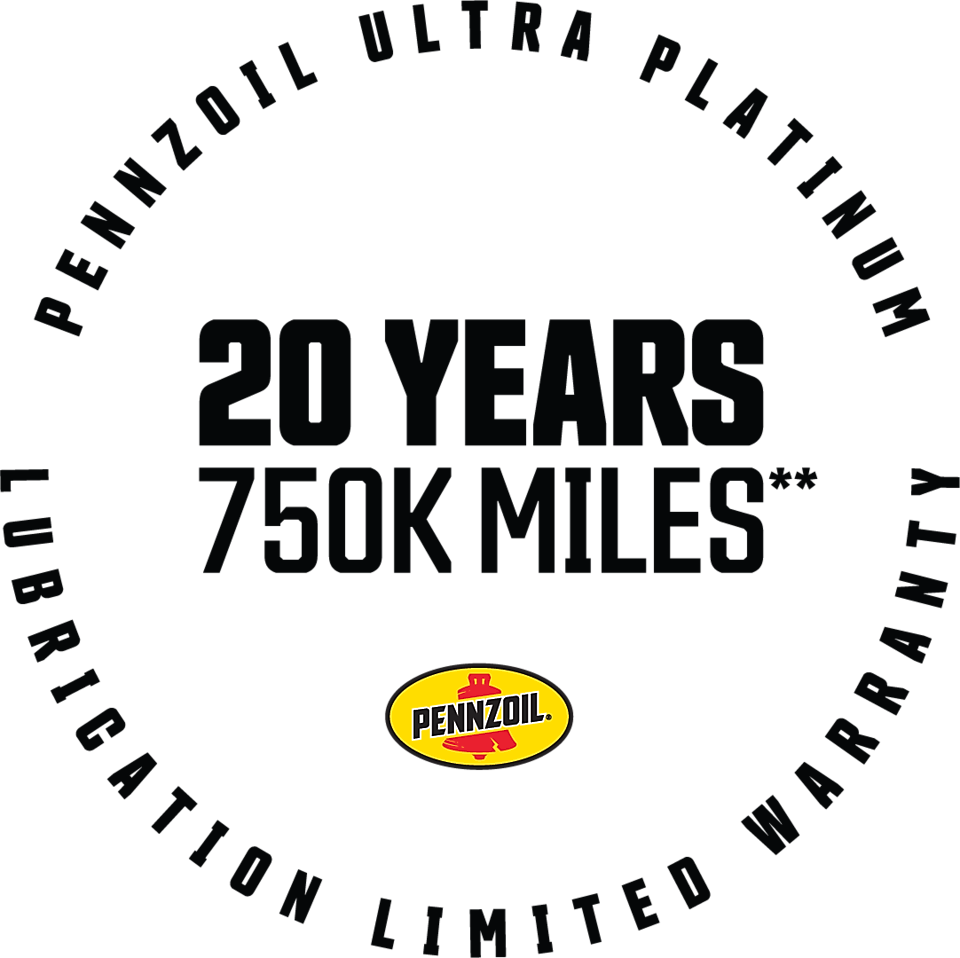 "Pennzoil features a 15 year / 500,000 mile lubrication limited warranty"