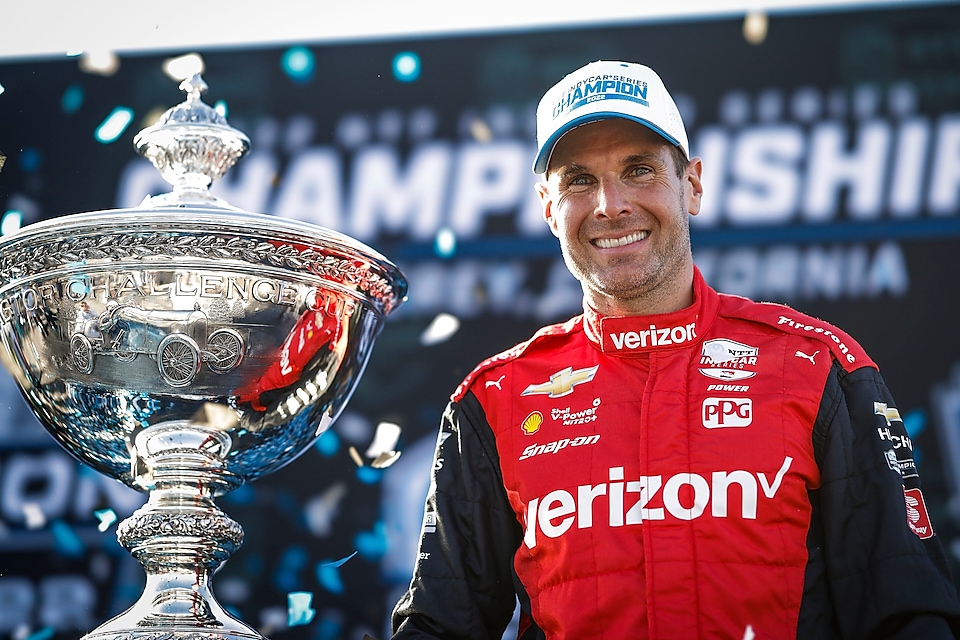 Will Power with 2022 INDYCAR Championship trophy