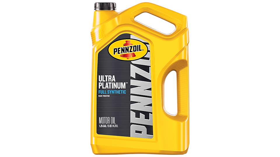 Une bouteille de cinq litres d’huile moteur Pennzoil Ultra Platinum 0W-20.