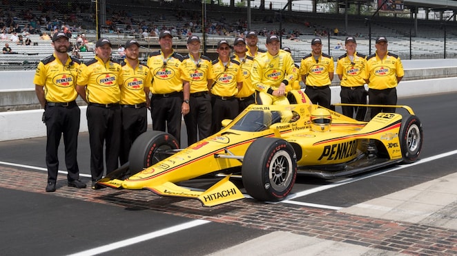 SCOTT MCLAUGHLIN AND TEAM PENSKE WITH THE YELLOW SUBMARINE AT INDIANA MOTOR SPEEDWAY