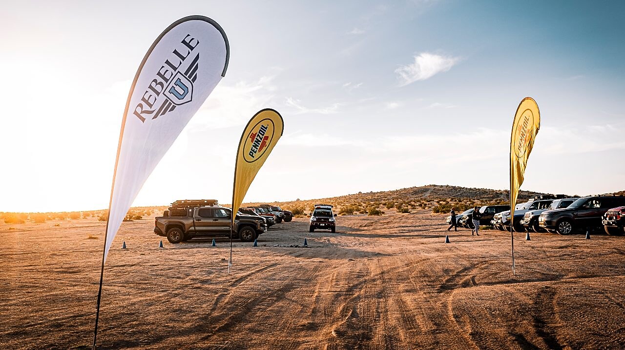 Rebelle u vehicles ready for action, proudly sponsored by pennzoil