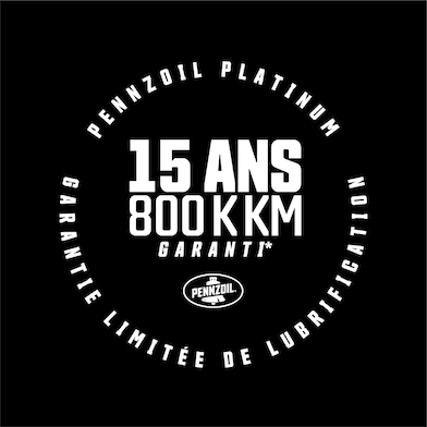 Pennzoil offre une garantie limitée de lubrification de 15 ans ou 800 000 kilomètres