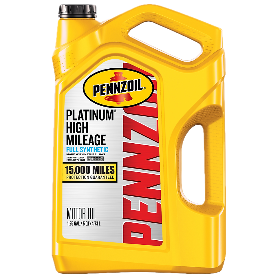 Pennzoil PurePlus Platinum High Mileage Full Synthetic Motor Oil 5 QT Bottle